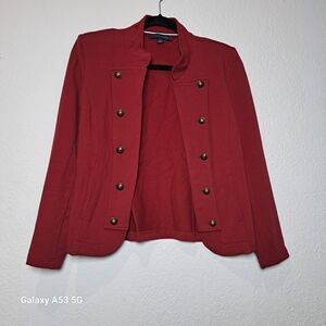 Tommy Hilfiger Women's Red Buttoned Blazer